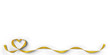 © A - 3D illustration of gold ribbon border with heart loop