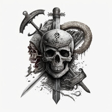 Pirate Skull And Weapons