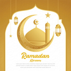 Wall Mural - ramadan kareem islamic banner design with arabic style and arabian pattern background, eid mubarak, hari raya, eid fitr, eid adha, hajj, umrah