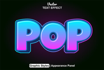 Fototapete - pop text effect with graphic style and editable.