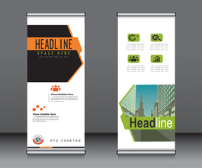 Wall Mural - Roll up banner template design