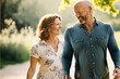© Djomas - Beautiful happy middle aged love couple outside in a park (AI Generated)