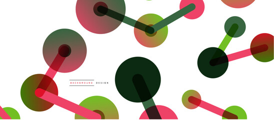 Poster - Line points connections geometric abstract background. Circles connected by lines. Trendy techno business template for wallpaper, banner, background or landing