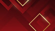 © Zunan - Red gold abstract background for design. Triangles, squares, stripes, lines object. Color gradient. Modern, futuristic. Light dark shades. Web banner.