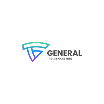 Vector Logo Illustration Letter G Line Art Gradient Style.