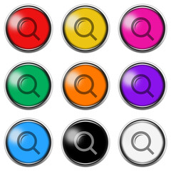 Fototapete - Search button icon set with clipping path 3d illustration