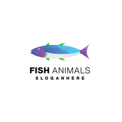 Wall Mural - fish animal logo colorful design for business