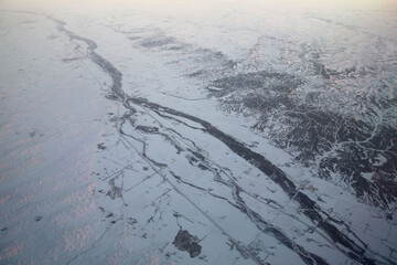 Canvas Print - Aerial view of river