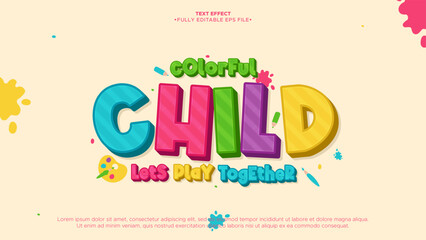 Poster - Child and Funny Colorful Text Effect