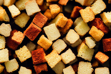 Wall Mural - small bread croutons for soup or salad, generative AI