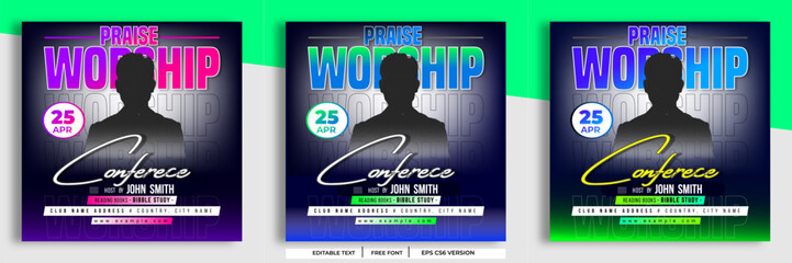 Church conference flyer social media post web banner