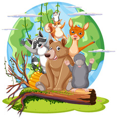 Wall Mural - Animals on the planet earth