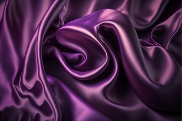 Purple silk fabric background, Generative AI