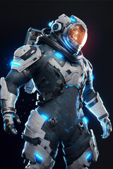 Wall Mural - Space suits isolated on space background.  Ai generated.