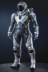 Wall Mural - Space suits isolated on space background.  Ai generated.