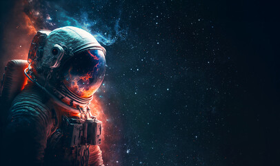 Wall Mural - Space suits isolated on space background.  Ai generated.
