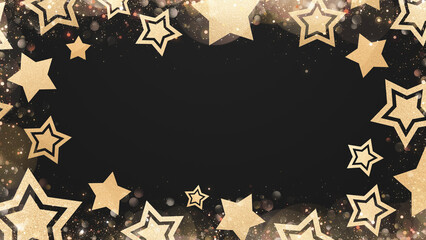 Wall Mural - Gold star frame award abstract background with copyspace for text.