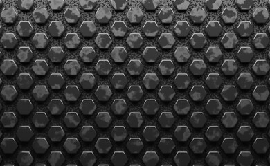 Abstract modern hexagon background with scratches in dark grey