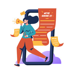 Wall Mural - job vacancies hiring employee announcement vector illustration