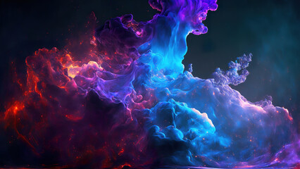 Wall Mural - absract colorful fantasy smoke background, generative ai