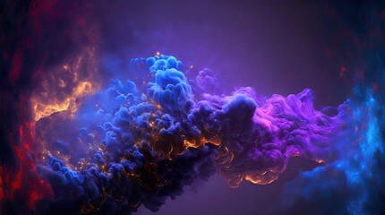 Wall Mural - absract colorful fantasy smoke background, generative ai