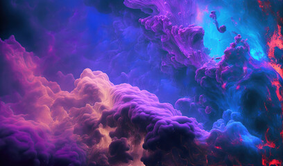 Wall Mural - absract colorful fantasy smoke background, generative ai
