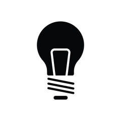 Poster - Light Bulb line icon vector, isolated on white background. Idea sign, solution, thinking concept. Lighting Electric lamp. Electricity, shine. Trendy Flat style for graphic design, Web site, UI. EPS