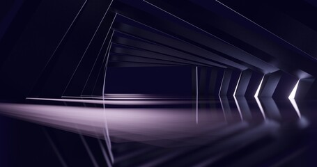 Aufkleber - Futuristic architecture background arched interior 3d render