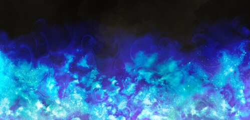 青い炎をイメージした抽象的な背景, アブストラクト, イラストレーション
