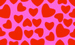 © Risanti - Red love heart seamless pattern illustration. Valentine's day holiday backdrop texture, wallpapers, etc.