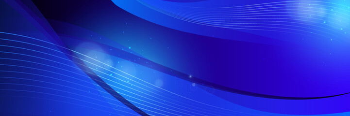 Fototapete - Abstract background with blue gradient. Abstract memphis dark blue background with halftone and line elements. Vector illustration
