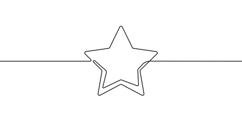 Wall Mural - Star in continuous line icon. Hand drawn vector illustration