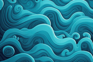 Canvas Print - seawater background texture in blue. Generative AI