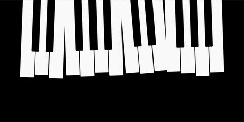 Wall Mural - Piano keyboard over black background illustration