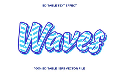 Poster - Waves 3d text effect and editable text, template 3d style use for business tittle