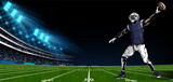 Fototapeta Sport - American football stadium vector illustration. Football field. Sport background. Match result template.