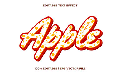 Wall Mural - Apple 3d text effect and editable text, Juice template 3d style use for business tittle