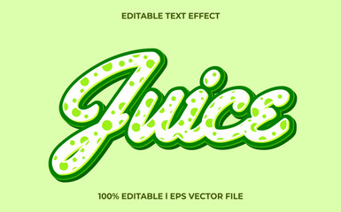 Poster - Juice 3d text effect and editable text, Green template 3d style use for business tittle