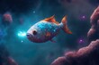 A fantastical fish image set in the cosmos Generative AI