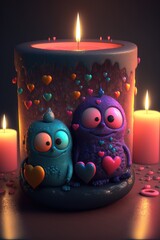 Wall Mural - Valentine Candles