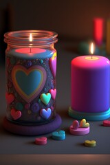 Wall Mural - Valentine Candles