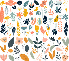 Wall Mural - set of plants in flat style