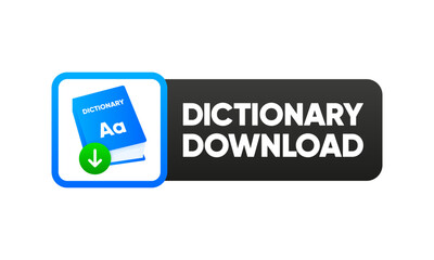 Poster - Download 3D Realistic Closed Dictionary Book. Book Logo, Icon or Symbol in Isolated white background. Mock up for educational book and literature publishers. Vector Illustration.