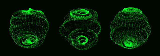 Poster - vector futuristic sphere of particles and lines. network connection big data. abstract technology ba
