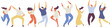 © Oksana_Latysheva - Dancing people silhouette horizontal banner illustration