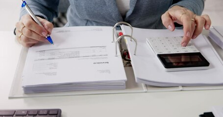 Poster - Accountant Woman With Finance Calculator