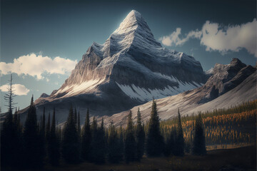 Wall Mural - Stunning mountain landscape with sky