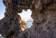 Natural Rock Window With Ocean Views In Tenerife, Canary Islands