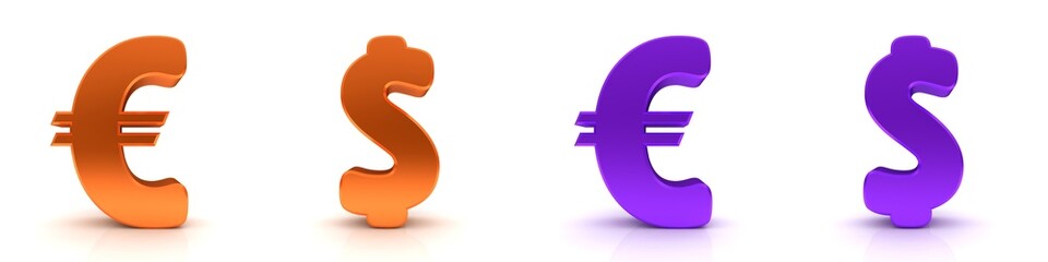 € $ Euro Dollar signs