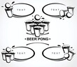 Beer pong collection labels and elements set. Collection icon beer pong . Vector